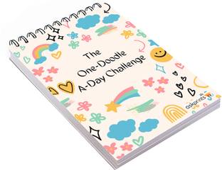 Askprints 50 Sheet A5 Sketchbook - 5.8 x 8.3 Inch | One Doodle A Day Challenge Sketch Pad