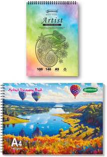 SUNDARAM Artist Drawing Book Collection D-10 (9pc) & D-11 (6pc) | 100 Page Each Sketch Pad