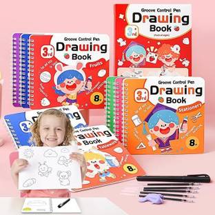 Super Toy Magic Reusable Art Craft Drawing Book for Kids for Toddlers with 4 Refills Sketch Pad