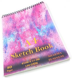 SHARMA BUSINESS A4 Sketch Book For Drawing and Painting 150 Thick Paper For Water Holding Sketch Pad