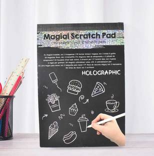 Ludrok Magical Scratch Art Pad 2 Stylus Pens) Sketch Pad