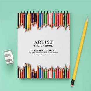 Creative Print Solution Pencil Texture Sketch Book for Arts and Drawing 100 Pages Size A4 Sketch Pad