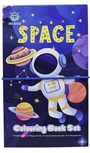 Ludrok Colouring and Scratch Book with 8 Colour Pencils Sketch Pad