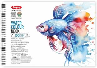 ANUPAM Artists Watercolour Wireo Book 200 GSM Cold Pressed A4 Usabale on Both Sides Sketch Pad