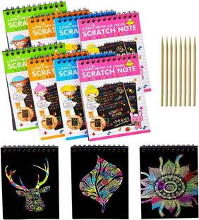 Bandhan Enterprises Scratch Note Pads for Kids,Scratch Arts and Crafts Notebooks Scratch Art Paper Sketch Pad