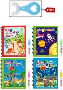 KlickBuyStore Magic Water Quick Dry Re-usable Kids Coloring Book with Magic Pen for Kids Sketch Pad