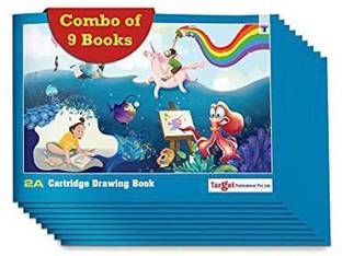 Target Publications Drawing Book for Kids | 2A Size | 34 White Plain Pages | 24.13 x 17.15 cm | Drawing Sheets for Colouring, Painting | Art Sketchbook | Sketch Pad