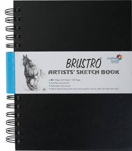 BRuSTRO Bound Artists Sketch Book, A5 Size, 120 Pages, 160 GSM Sketch Pad