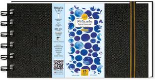 Zen Sangam Express your Mind Artists’ - Special Size (10x23cm) Spiral Watercolor Journal - Landscape - 245 GSM - 20% Cotton Cold Pressed Sketchbook - (50 Pages) - Wiro Watercolour Art Book Sketch Pad