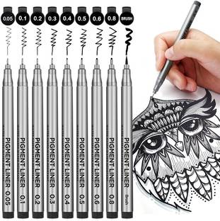 Schmidt Black Micro-Pen Fineliner Ink Pens,Waterproof Archival Ink,Drawing Pens Fineliner Pen