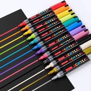 radhey preet Acrylic Glass Paint Marker Set, 4mm Nib, RP1094 4mm Nib Sketch Pens