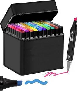 DINEDUST Dual Tip Art Markers Sketching Head Marker Pens for Kids Adult 48 Colours
