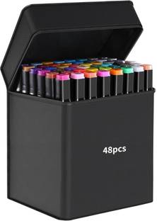 ARYANS ENTERPRISE Dual Tip Art Markers-48 AR877 48 PCS Bullet and Calligraphy Alcohol Ink Marker Nib Sketch Pens