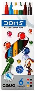 DOMS DOMS AQUA WATER COLOUR PEN 6 SHADES SUPERFINE Nib Sketch Pens