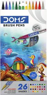 DOMS Brush Pens 26 Set Brush Tip Nib Sketch Pens