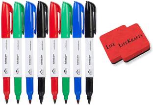Lifekrafts pens Whiteboard Dry Erase Marker Pen, Bright, quick drying, smear proof, easy to see from a distance, and provides consistent color quality Nib Sketch Pens