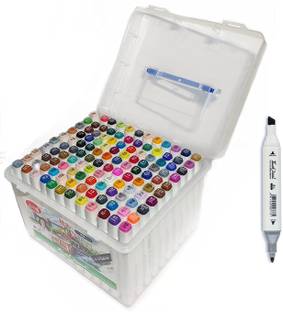 Definite Touch Cool Dual-tip Colorful Alcoholic Art Professional Markers with Dual Nib - Normal Round & Slanting Chisel Nib Sketch Pens
