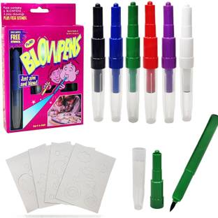 FunBlast Blow Pens - Magical Coloring Spray Blow Pens for Kids