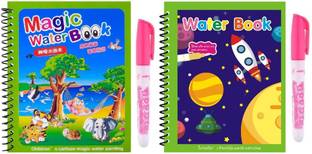 ibox Reusable Magic Water Quick Dry Kids Coloring Book with Magic Pen for Kids Nib Sketch Pens  with Washable Ink