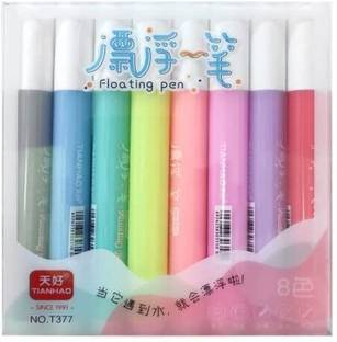 M.S TRADERS Set Of 8 Colorful Magical Water Floating Painting Pen bold Nib Sketch Pens
