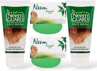 ZEE DRUGS Neem Guard Face Wash and Soap (Pack of 4)