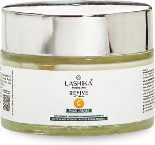 Lashika Revive Vitamin C Face Cream with Hyaluronic Acid, Niacinamide, Peptides & Ceramides – Brightening, Hydrating & Anti-Aging |