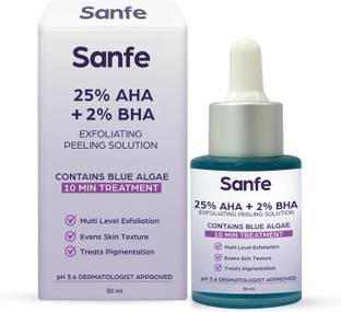 Sanfe 25% AHA + 2% BHA Peeling Solution For Face & Body | De-tan & Remove Ingrowns