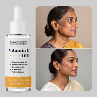 RoseBrite Vitamin C + Tri-Collagen Face Serum – Smooths Wrinkles, Evens Skin Tone, Hydrates & Firms with HA & Niacinamide