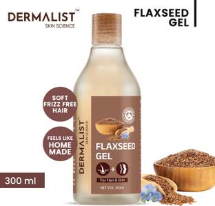 Dermalist Flaxseed Gel For Hair & Skin Frizz-Control Smoothening Moisture Rich Soft Long Hair