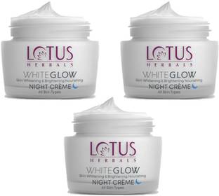 LOTUS HERBALS WHITEGLOW Skin Brightening & Nourishing Night Cream ( Pack of 3 ) ( 40gm 3 )