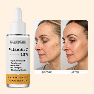 RoseBrite Pigmentation Removal Serum – With Potent Vitamin C, Ferulic Acid & Hyaluronic Acid for Radiant, Even-Toned Complexion