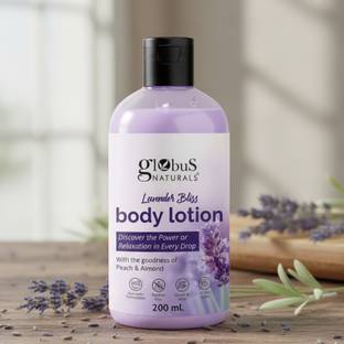 Globus Naturals Lavender Bliss Body Lotion, Enriched with Peach and Almond Extracts