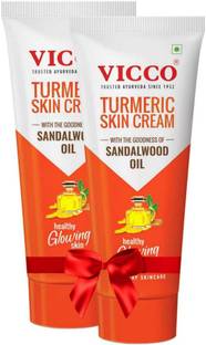 VICCO Vicco Turmeric Ayurvedic Skin Fairness With Sandalwood Cream New Pack 50gm 2pc