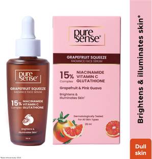 PureSense 15% Niacinamide, Vitamin C, Glutathione Radiant Face Serum with Grapefruit