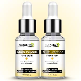 NutriOwn Multi-Peptide Face Serum with Ectoin, Matrixyl, Amino Acids & Polypeptides | Anti-Wrinkle & Radiance Boost Pack of 2