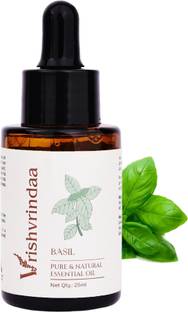 vrishvrindaa Basil Tulsi Essential Oil Pure, Natural & Undiluted for Skin | Hair | Aromatherapy
