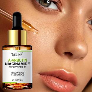 Newsio A-Arbutin Niacinamide Serum with Hyaluronic & Glycerin - Moisturizing, Evens Tone, Boosts Natural Glow, Paraben-Free, for All Types