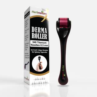 HERBNATURO Derma Roller For Hair Growth 0.5 mm with 540 Titanium Needles