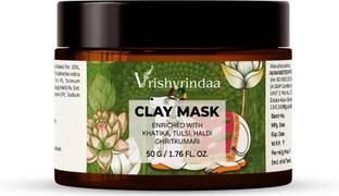 vrishvrindaa Clay Mask - Detox & Brightening Pack with Natural Ingredients-