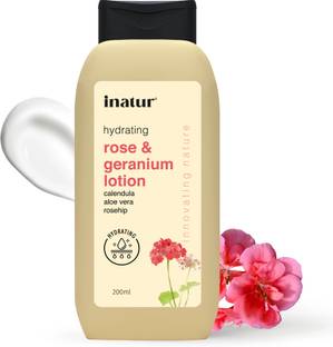 inatur Rose and Geranium Lotion For Dry, Itchy & Dehydrated Skin