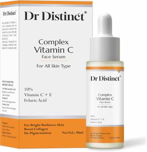 Dr Distinct Complex 10% Vitamin C+E Face Serum with Feluric Acid & Papaya Ext For Skin Brightening
