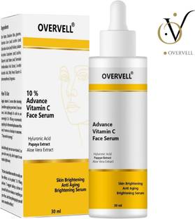 overvell 10% Vitamin C Serum With Hyaluronic Acid & Papaya Extract For Skin Brightening