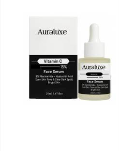 auraluxe 15% Vitamin C Face Serum with 2% Niacinamide & Hyaluronic Acid for Bright, Even Skin Tone