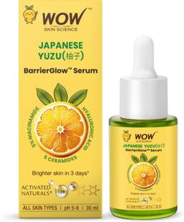 WOW SKIN SCIENCE Japanese Yuzu + Vitamin C with 5 Ceramides BarrierGlow™ Brightening | 500X Vitamin C Power | Supports Skin Barrier & Hydration | For Dull, Uneven Skin |