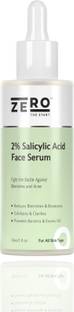 Zero The Start 2% Salicylic Acid Face Serum with Tea Tree Extract and Lactic Acid | For Acne, Blackheads & Open Pores | Serum for Oily Acne Prone Skin & Sensitive Skin | For Men and Women | Suitable For All Skin Types