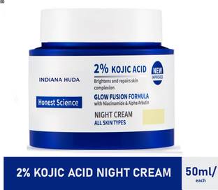 INDIANA HUDA 2% Kojic Acid Night Cream – Reduces Acne Marks & Hyperpigmentation, 50gm
