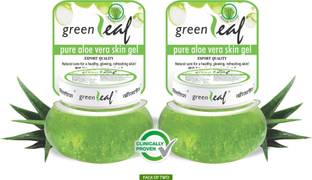 GREENLEAF Pure Aloevera Gel For Face anti acne and pimples pack of 2