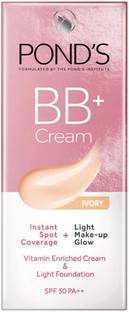 POND's New BB+ Cream Instant Spot Coverage + Light Make-up Glow Ivory -SPF 30+( 30g)