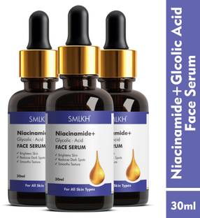 Smlkh Niacinamide Clarifying Serum With Glycolic Acid For Clear, Bright Skin & Acne Marks 30ml (Pack Of-3)