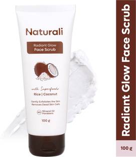 Naturali Radiant Glow Face Scrub With Rice & Coconut | Paraben & Mineral Oil Free